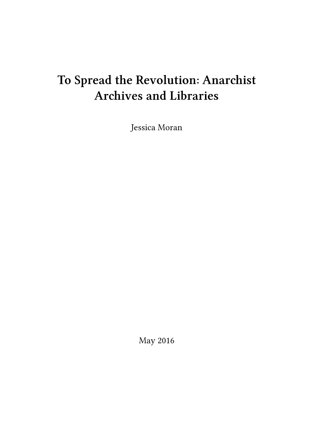 Anarchist Archives and Libraries