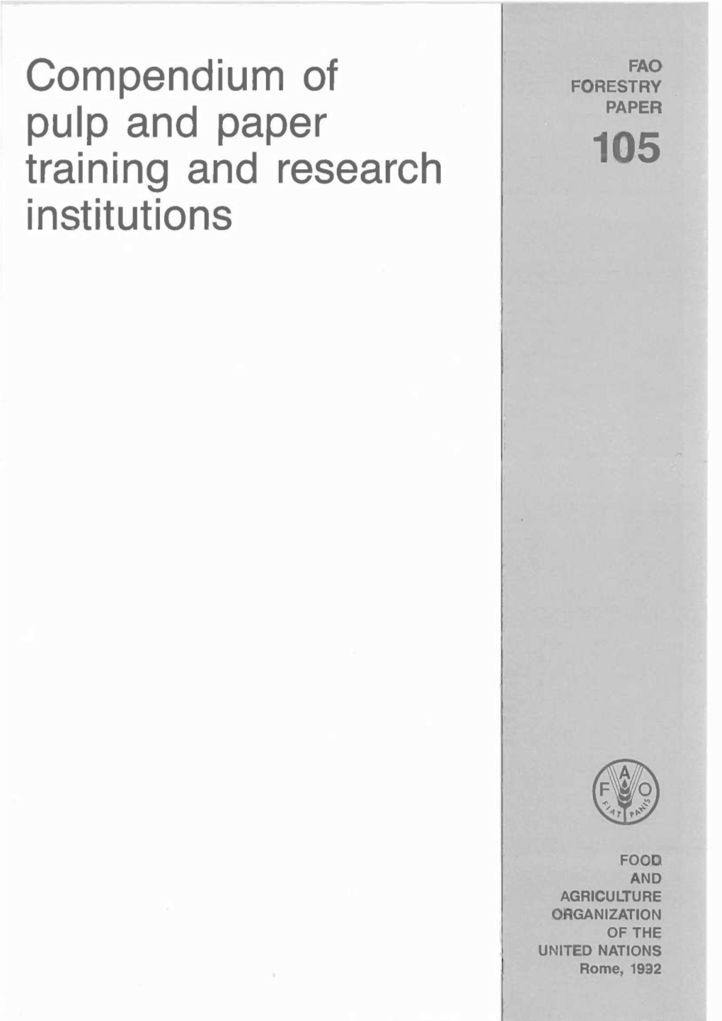 105 Compendium of Pulp and Paper Training and Research Institutions