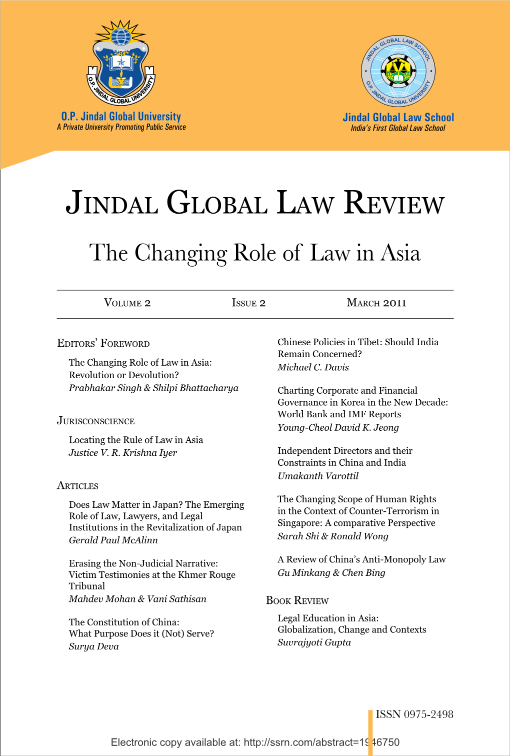 The Changing Role of Law in Asia