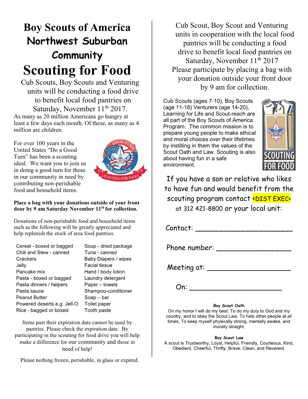Scouting for Food Flyer 2017