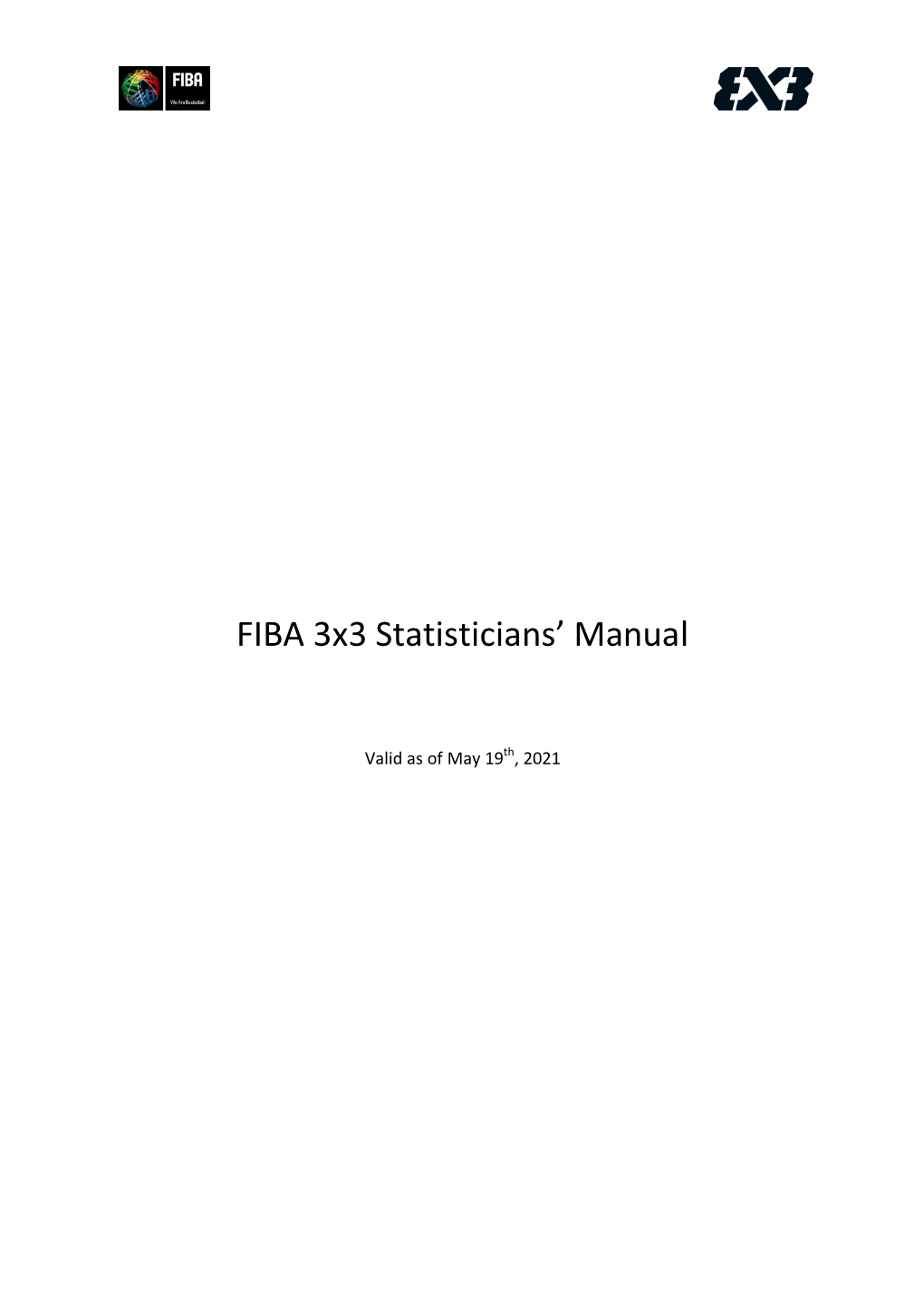 FIBA 3X3 Statisticians' Manual