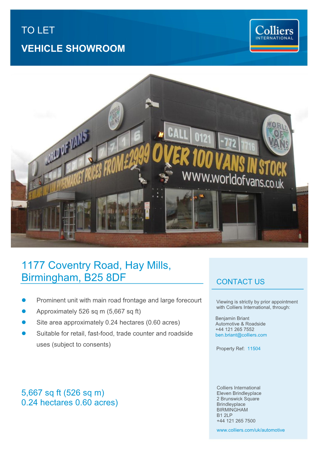 1177 Coventry Road, Hay Mills, Birmingham, B25 8DF CONTACT US