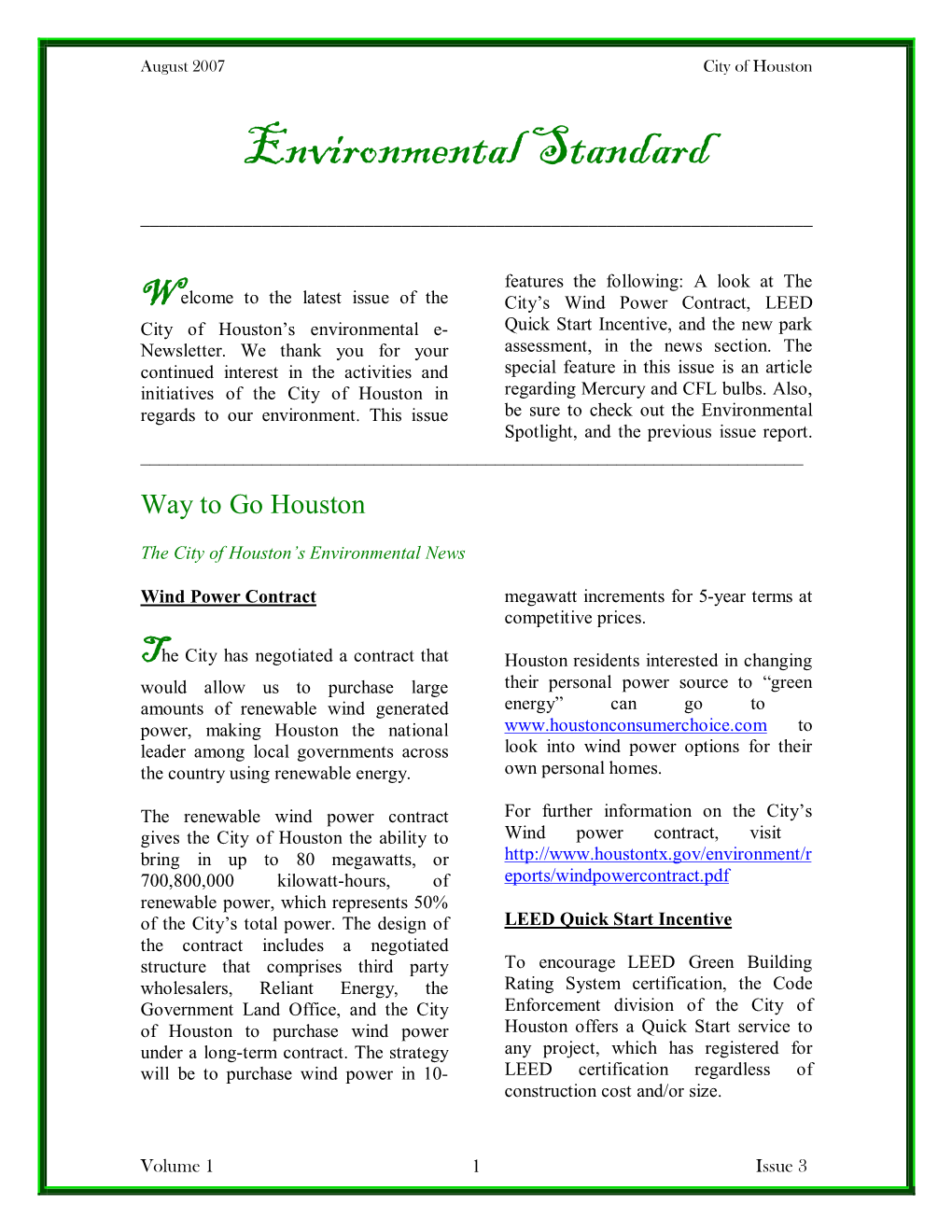 Environmental Standard