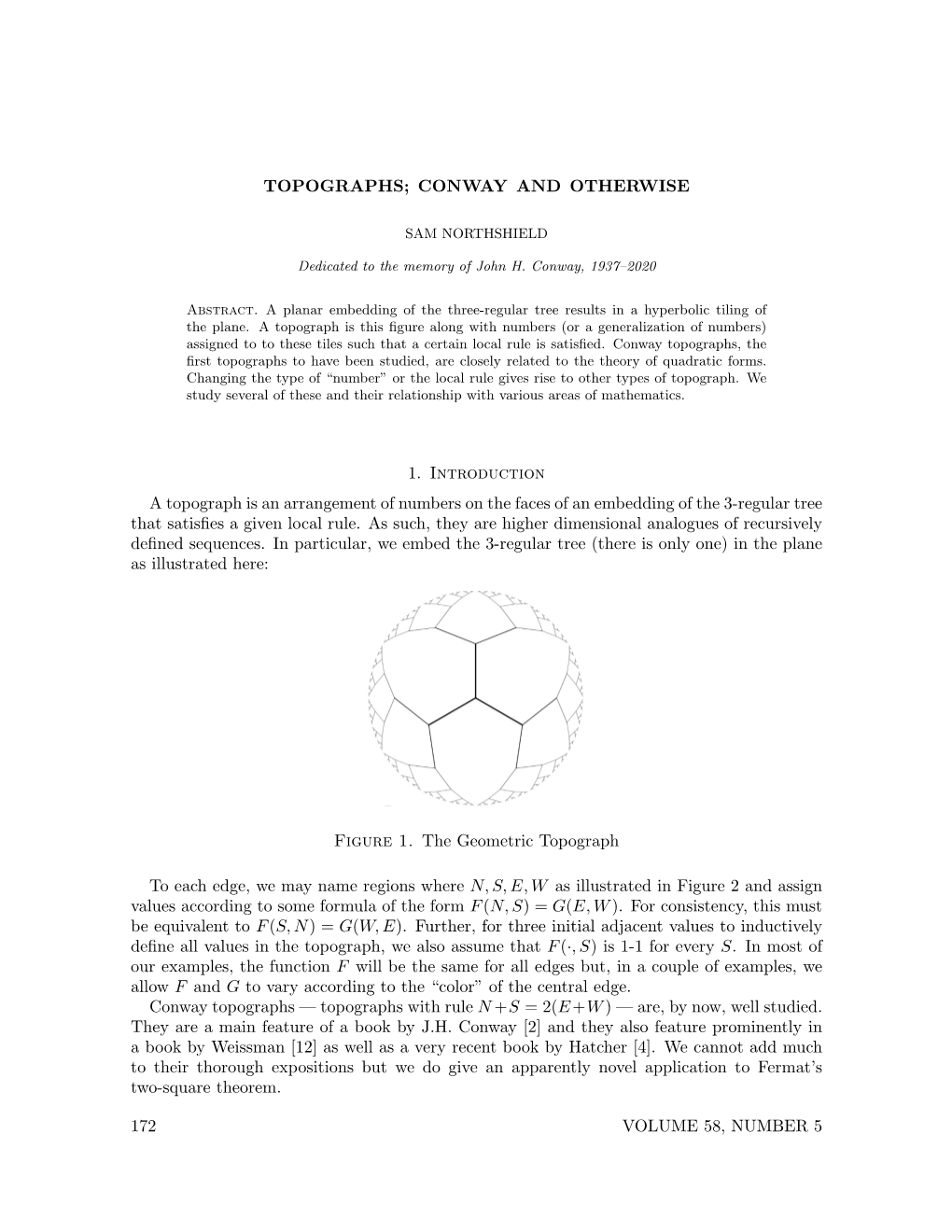 Topographs; Conway and Otherwise