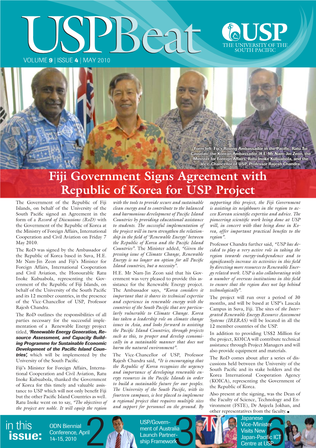 In This Issue: Fiji Government Signs Agreement with Republic of Korea