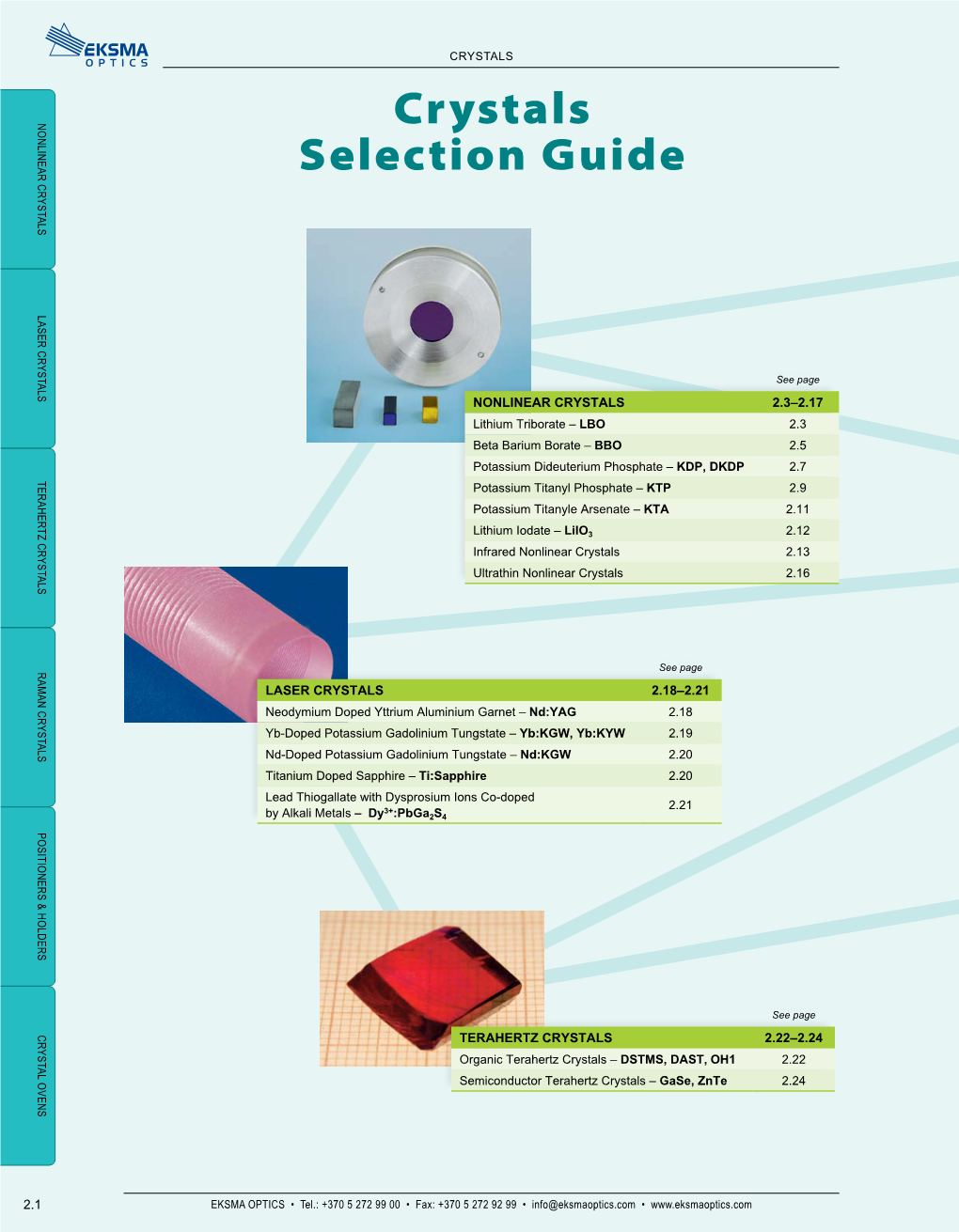 Crystals Selection Guide