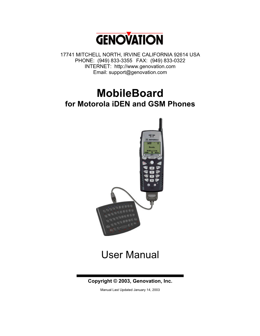 Mobileboard for Motorola Iden and GSM Phones