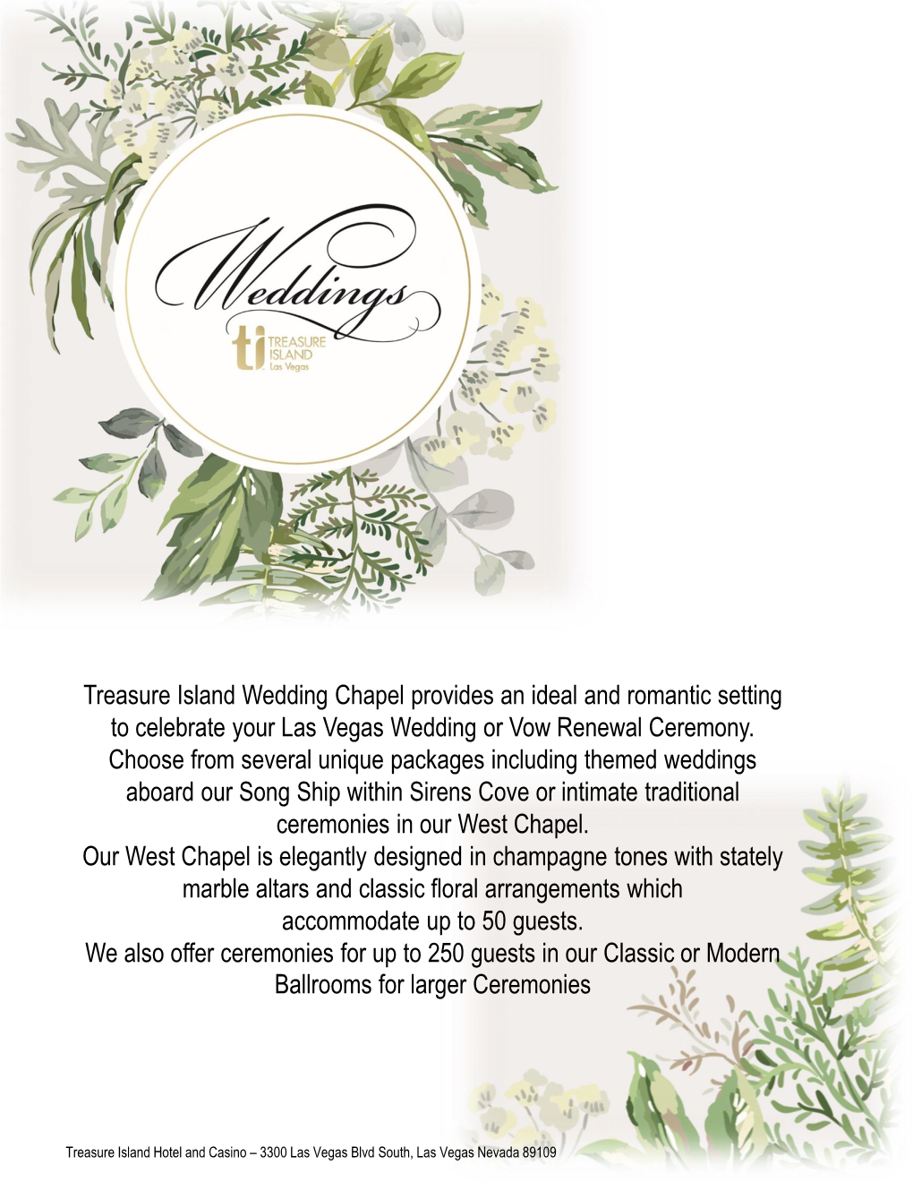 Weddings at TI Ceremony Packages