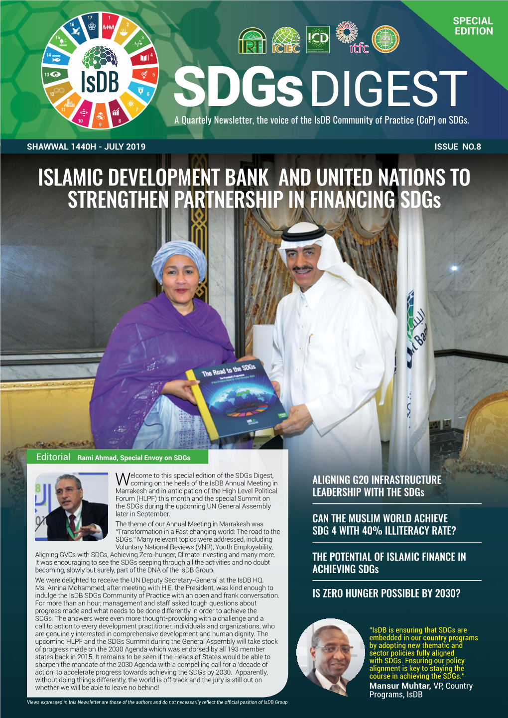 Sdgs DIGEST a Quartely Newsletter, the Voice of the Isdb Community of Practice (Cop) on Sdgs