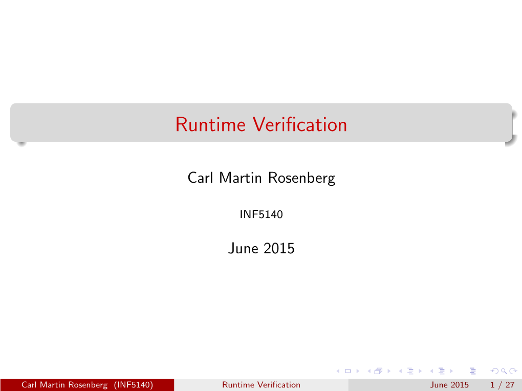 Runtime Verification