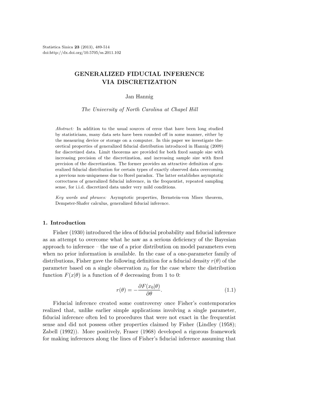 Generalized Fiducial Inference Via Discretization