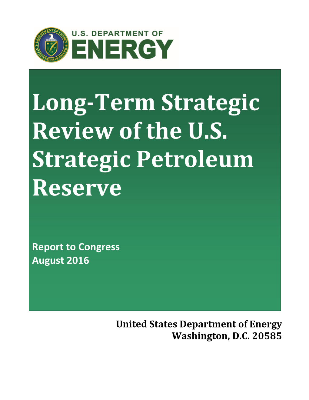 Of the U.S. Strategic Petroleum Reserve