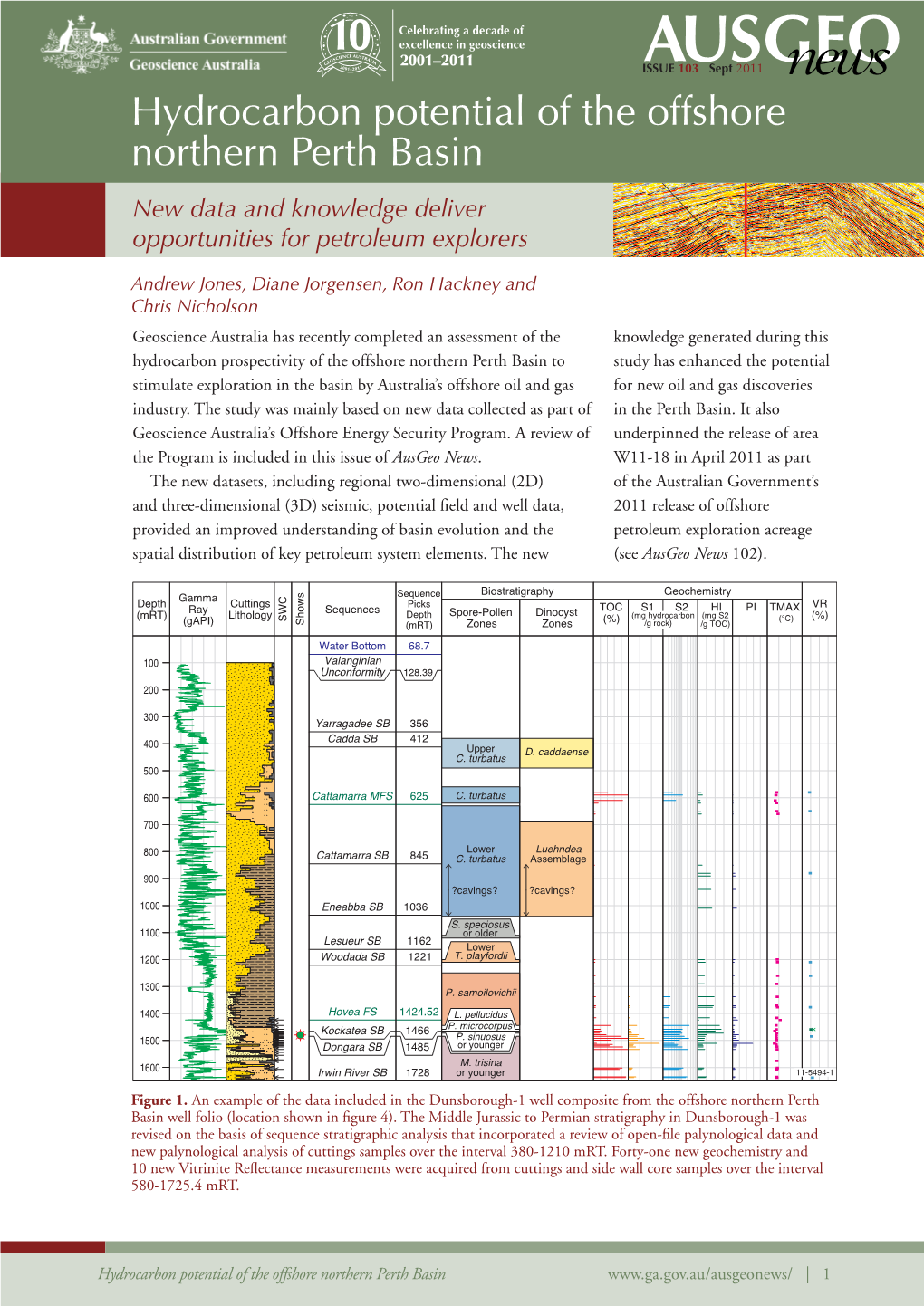 Hydrocarbon Potential of the Offshore Northern Perth Basin | 1 ISSUE 103 Sept 2011