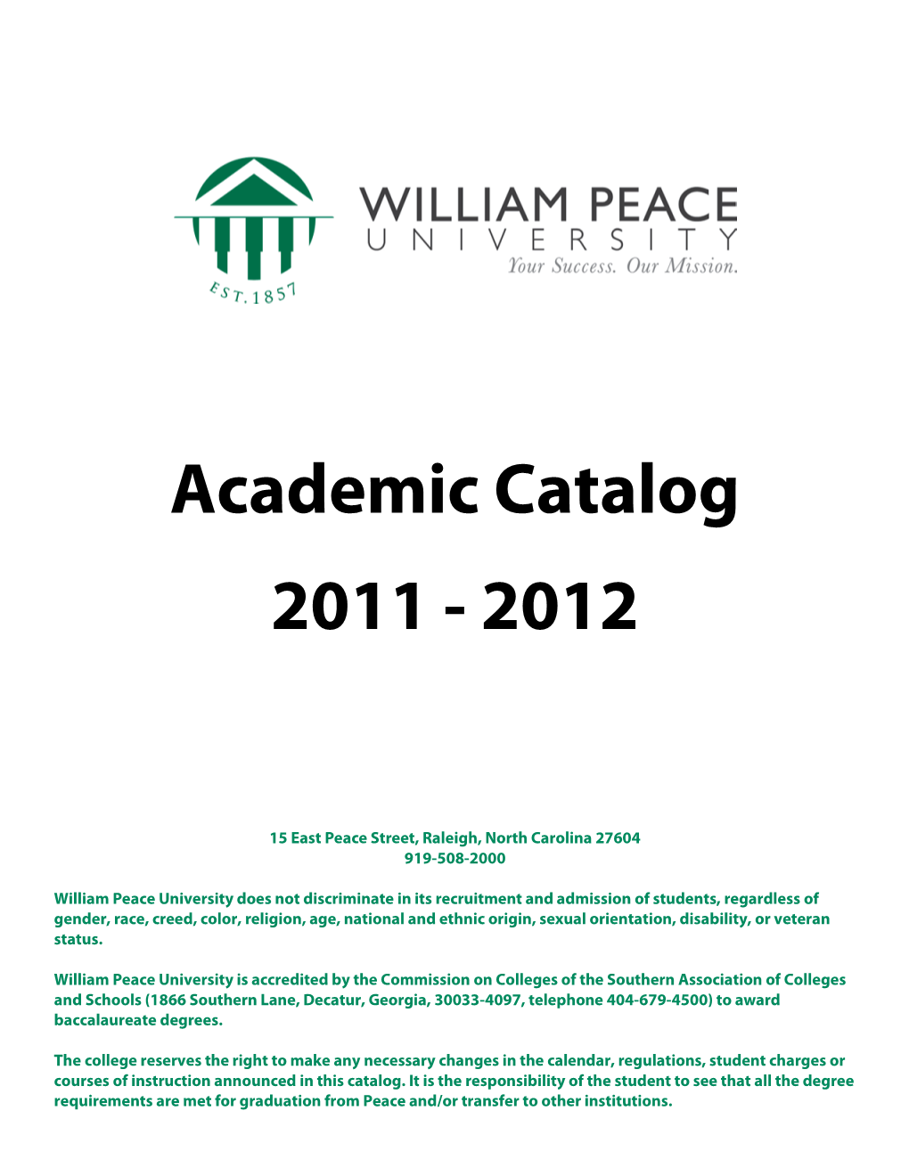 2011-2012 Academic Catalog