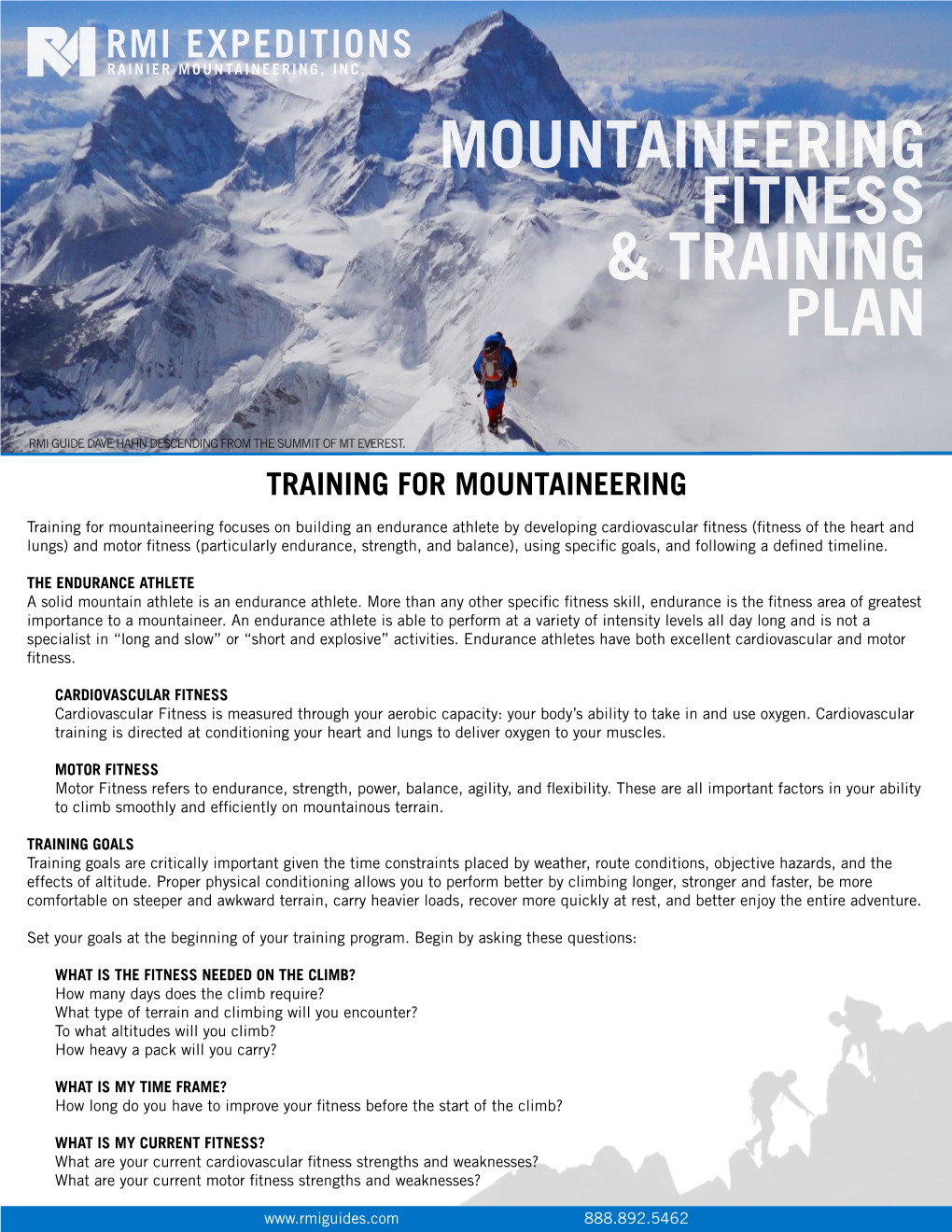 Mountain Training Plan