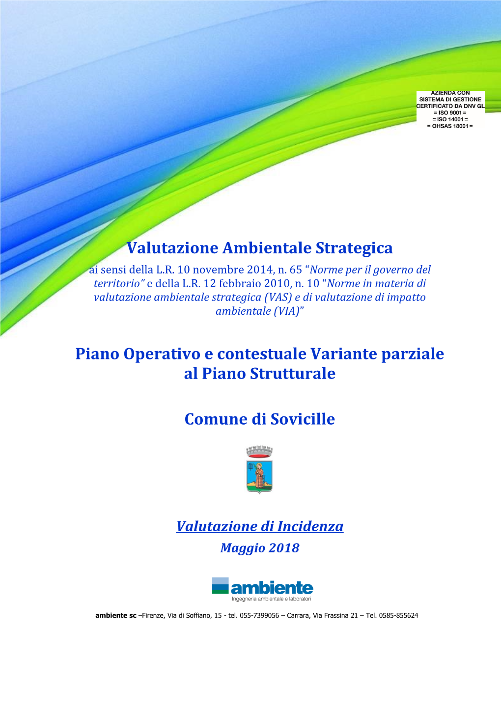 Valutazione Ambientale Strategica Piano Operativo E Contestuale