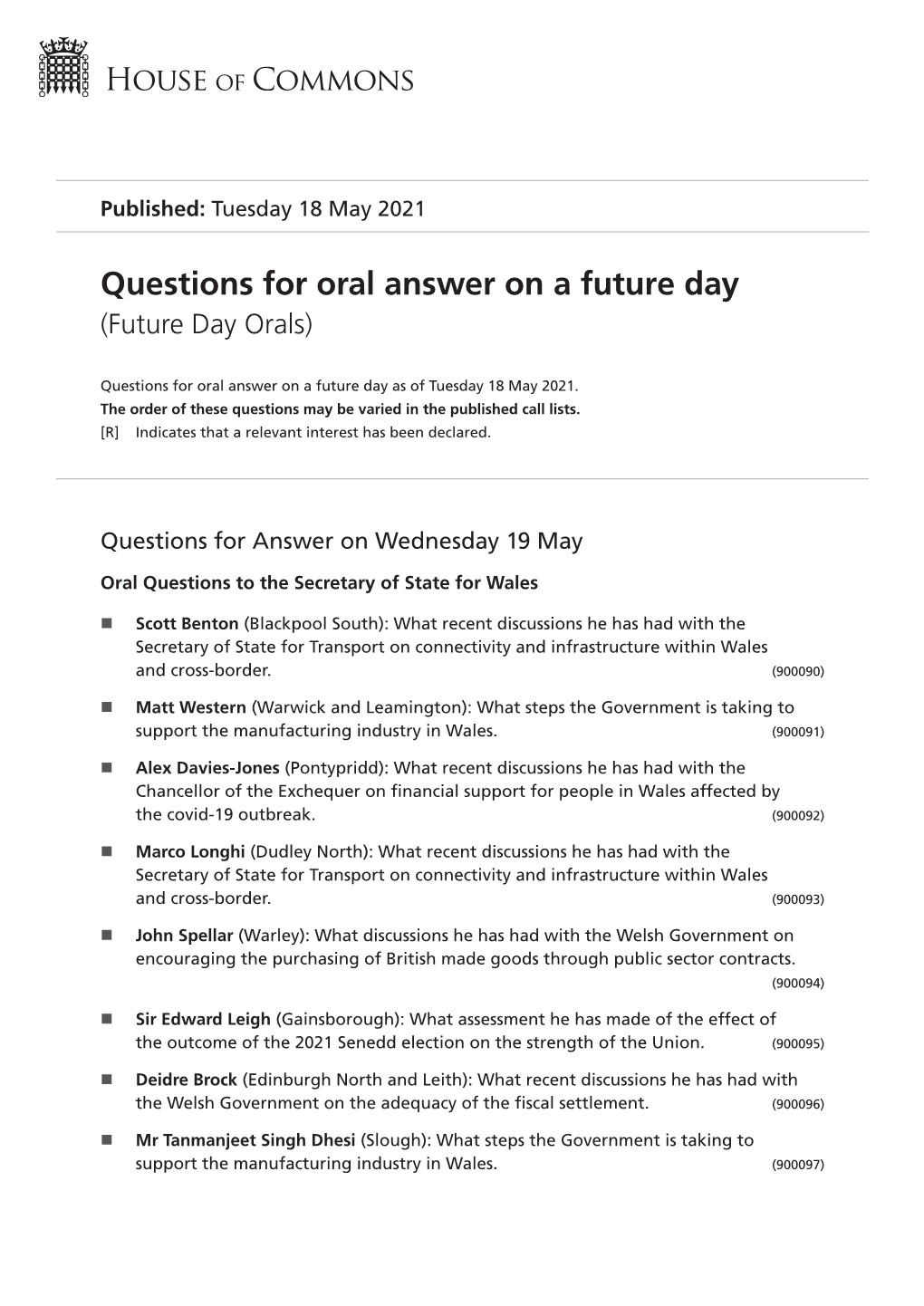 View Future Day Orals PDF File 0.11 MB