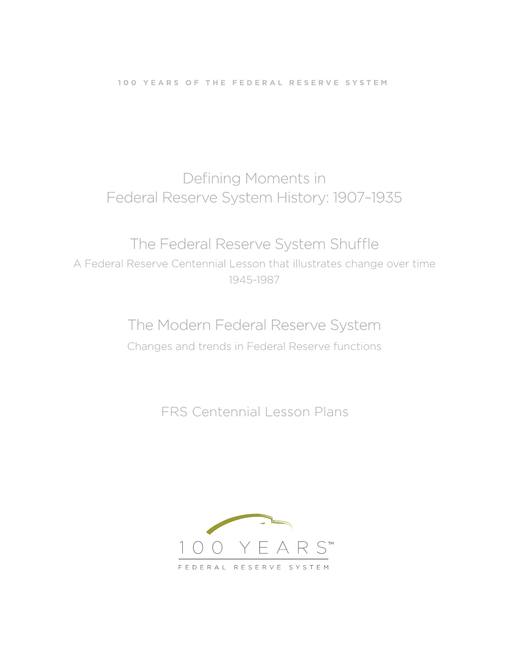 Defining Moments in Federal Reserve System History: 1907–1935 The