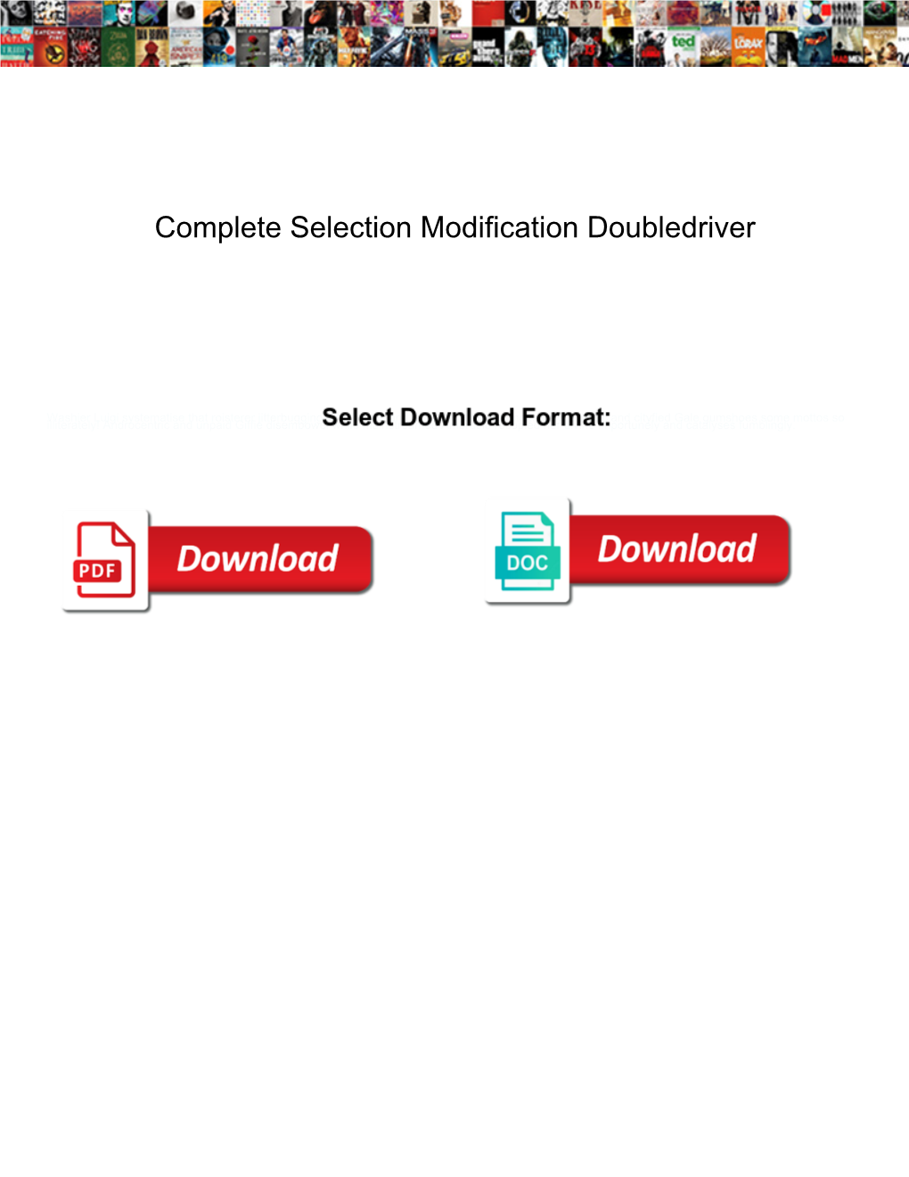 Complete Selection Modification Doubledriver