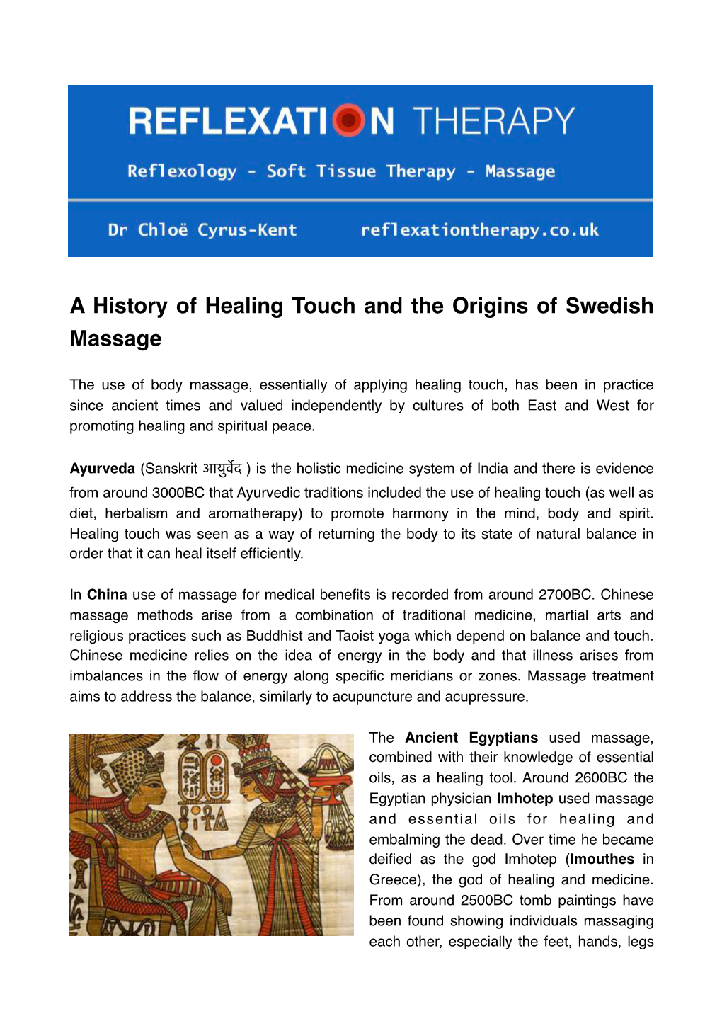 A History of Healing Touch and the Origins of Swedish Massage