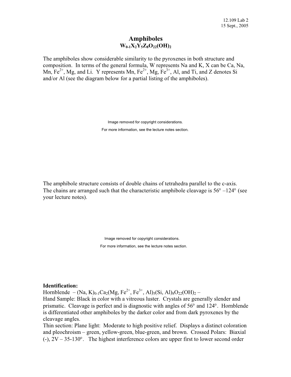 Amphiboles W0-1X2Y5Z8O22(OH)2