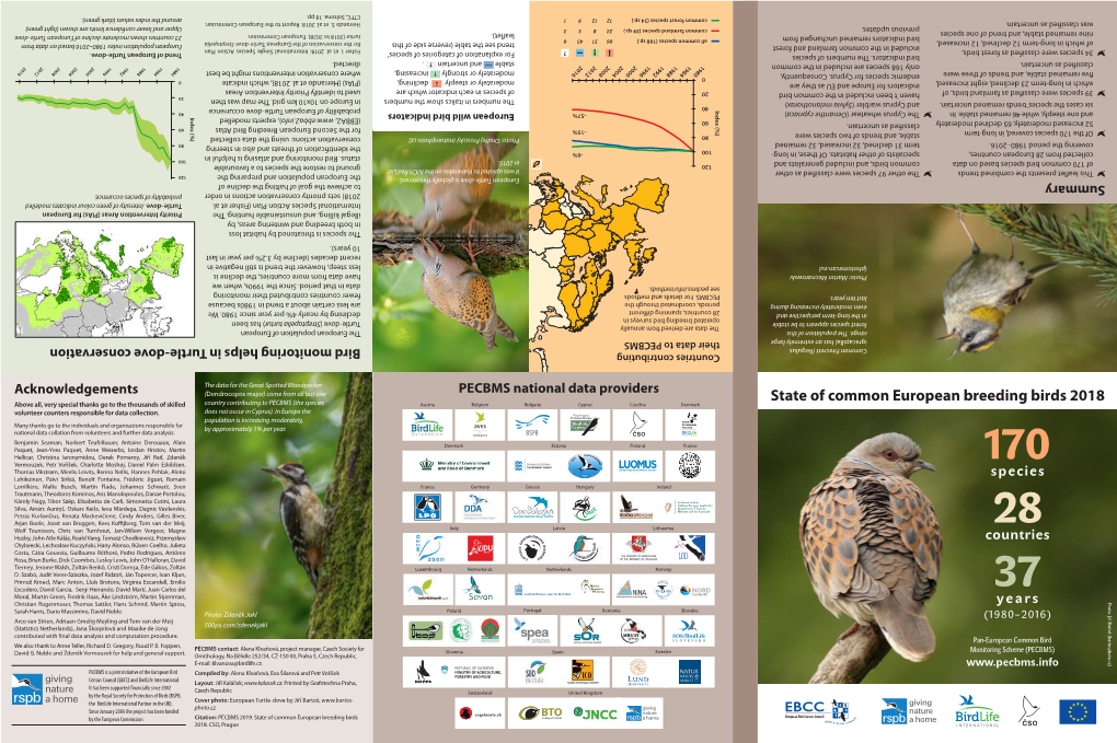 State of Common European Breeding Birds 2018