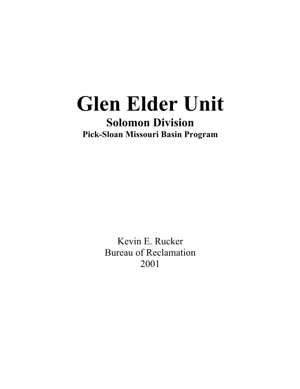 Glen Elder Unit, P-SMBP, Kansas