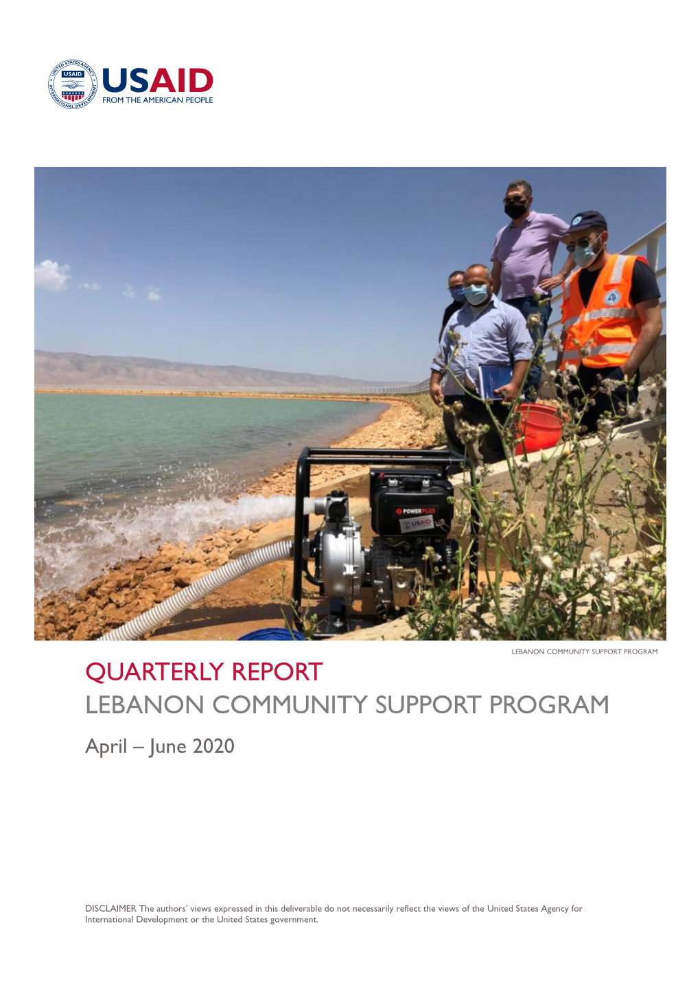 QUARTERLY REPORT LEBANON COMMUNITY SUPPORT PROGRAM April – June 2020