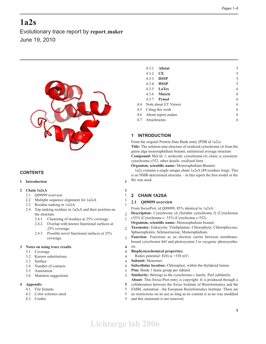 1A2s Lichtarge Lab 2006