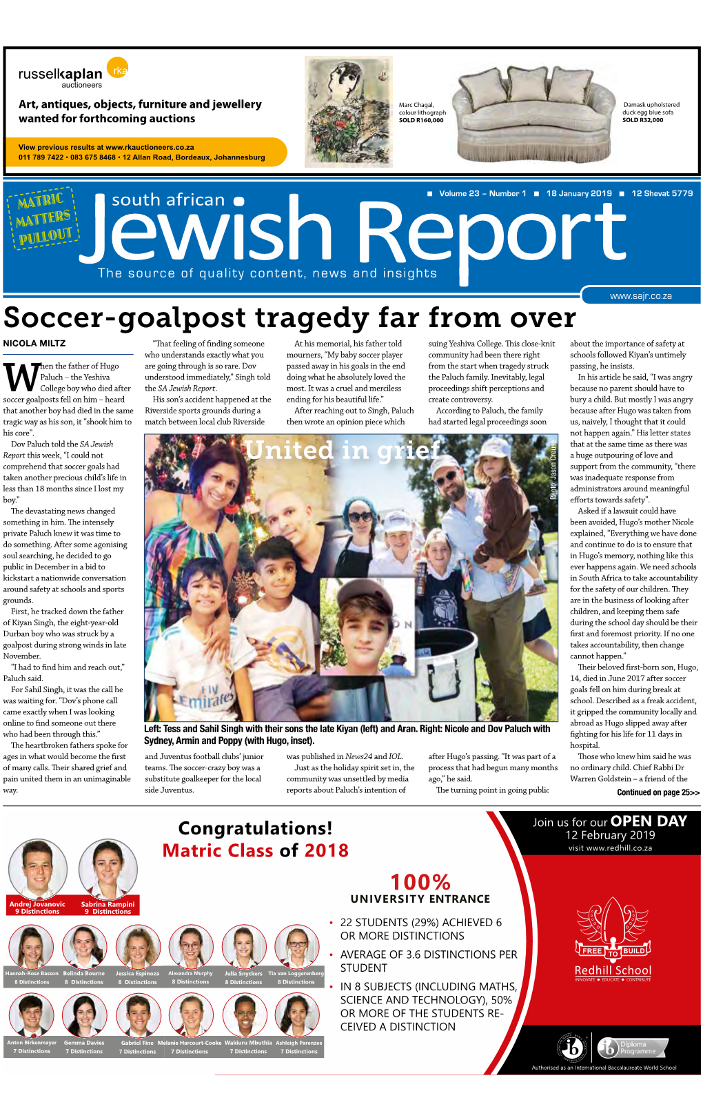 Soccer-Goalpost Tragedy Far from Over NICOLA MILTZ “That Feeling of Finding Someone at His Memorial, His Father Told Suing Yeshiva College