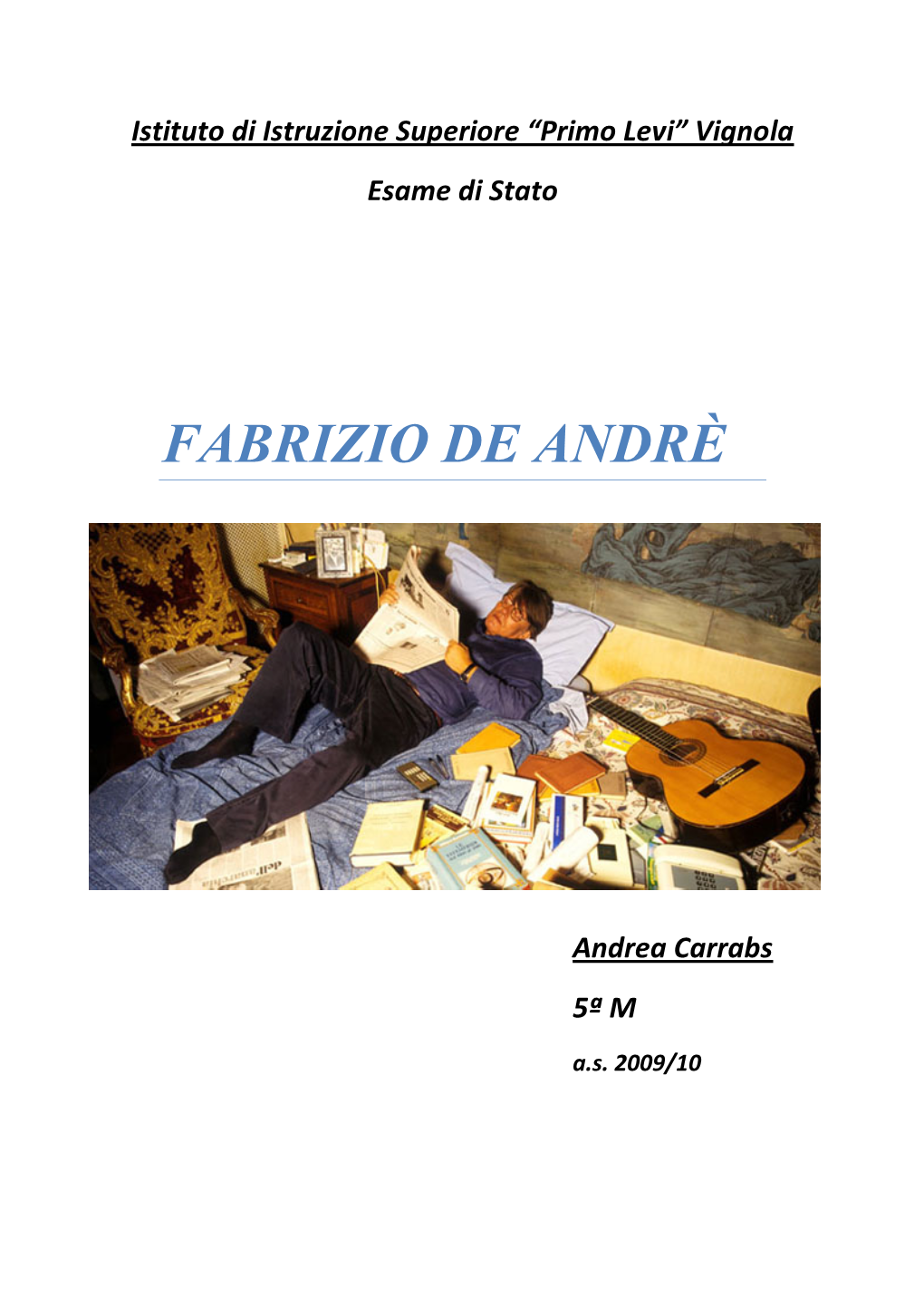 Tesina Su Fabrizio De Andrè