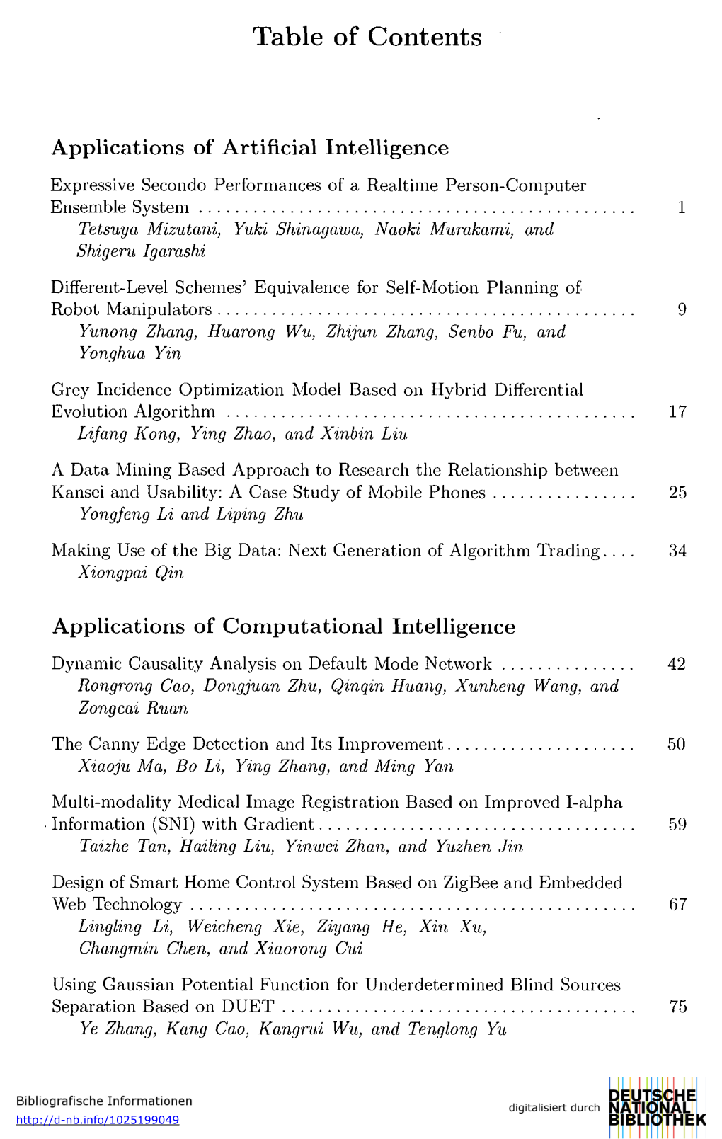 Table of Contents