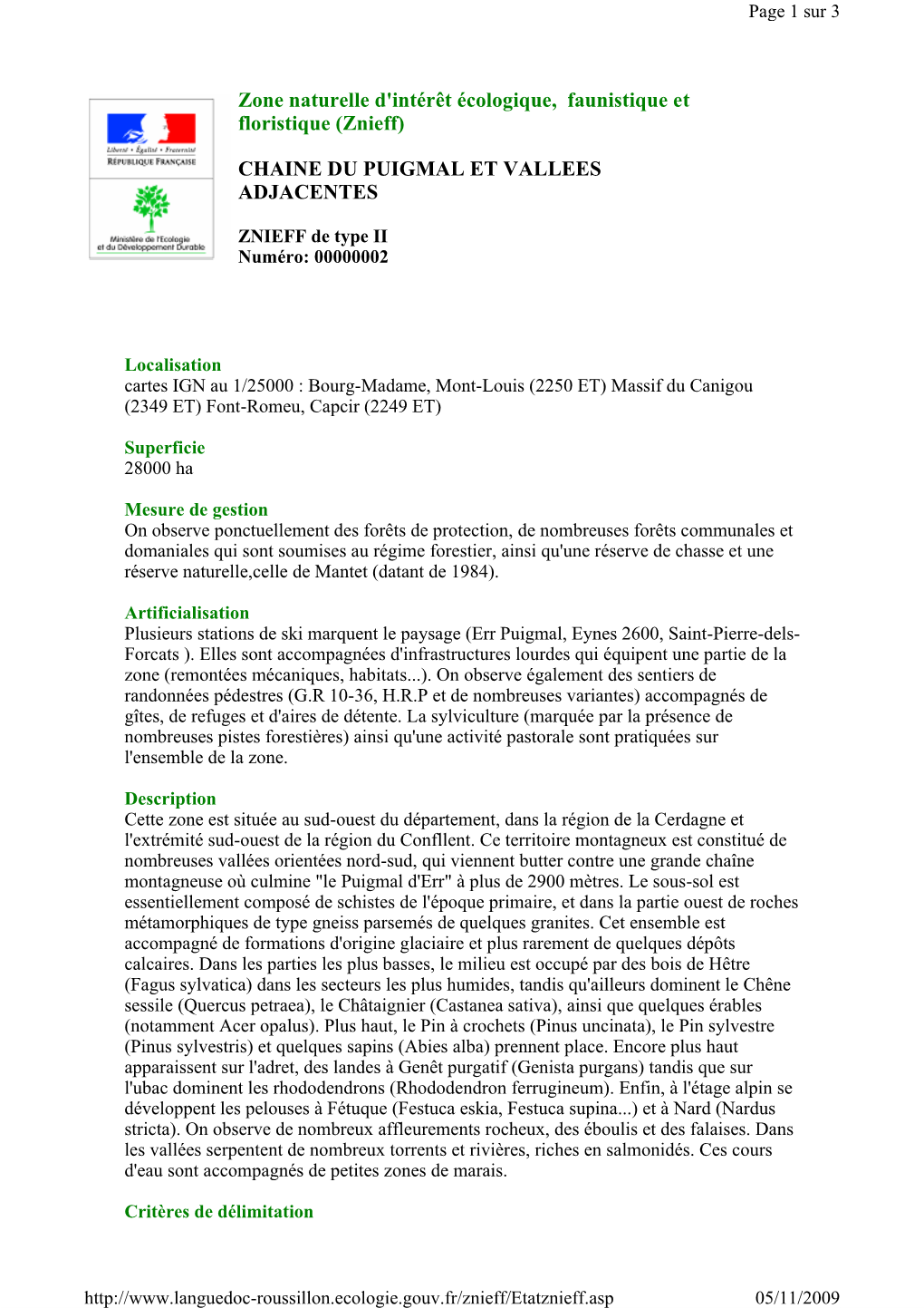 Zone Naturelle D'intérêt Écologique, Faunistique Et Floristique (Znieff)