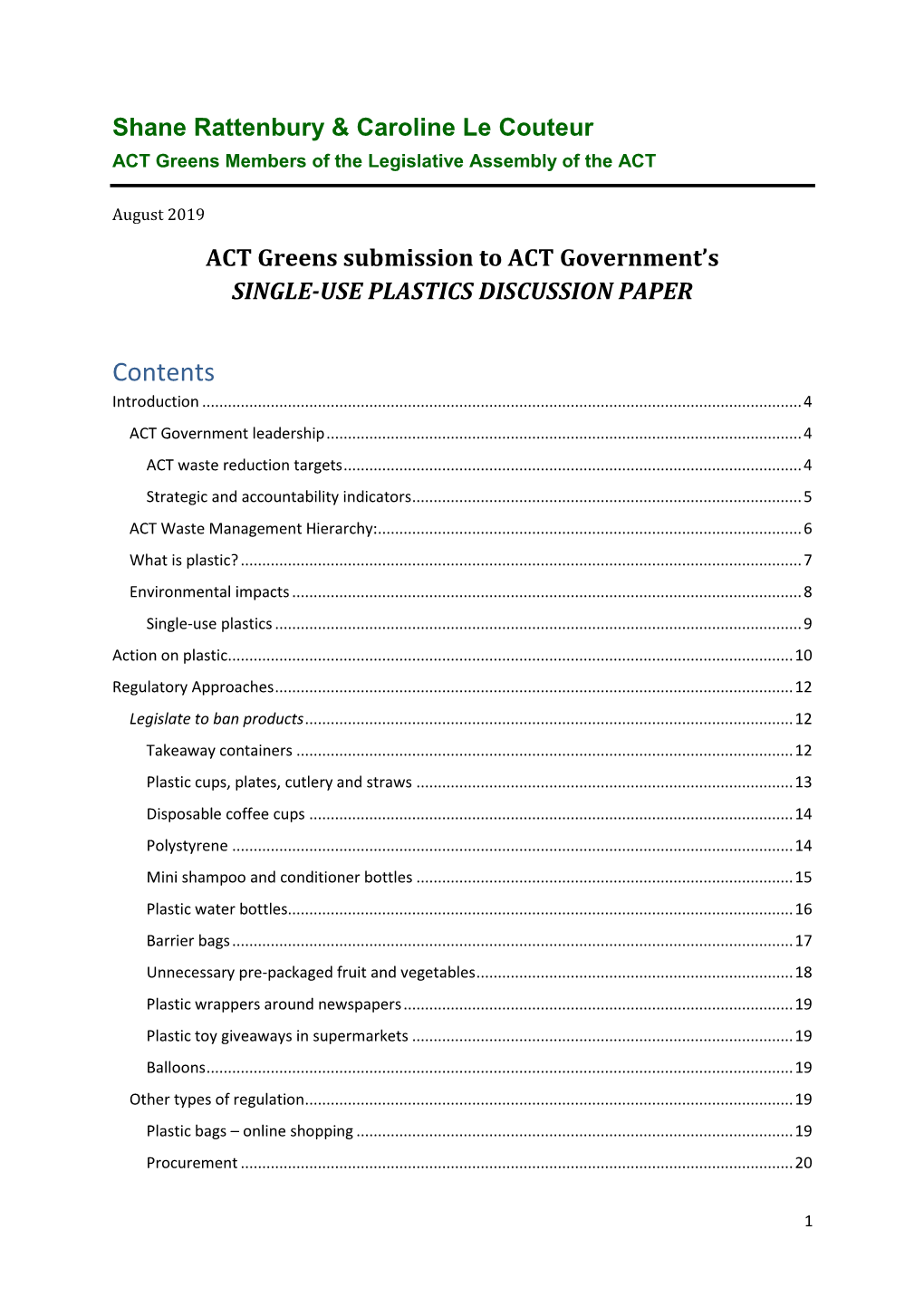 ACT Greens Members of the Legislative Assembly of the ACT