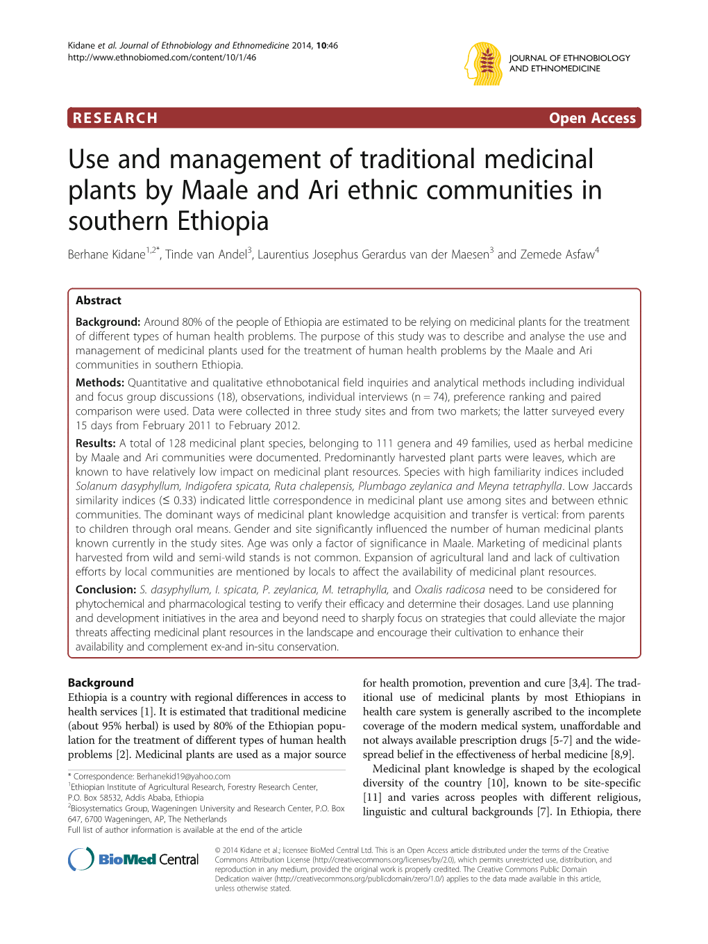 Use and Management of Traditional Medicinal Plants By