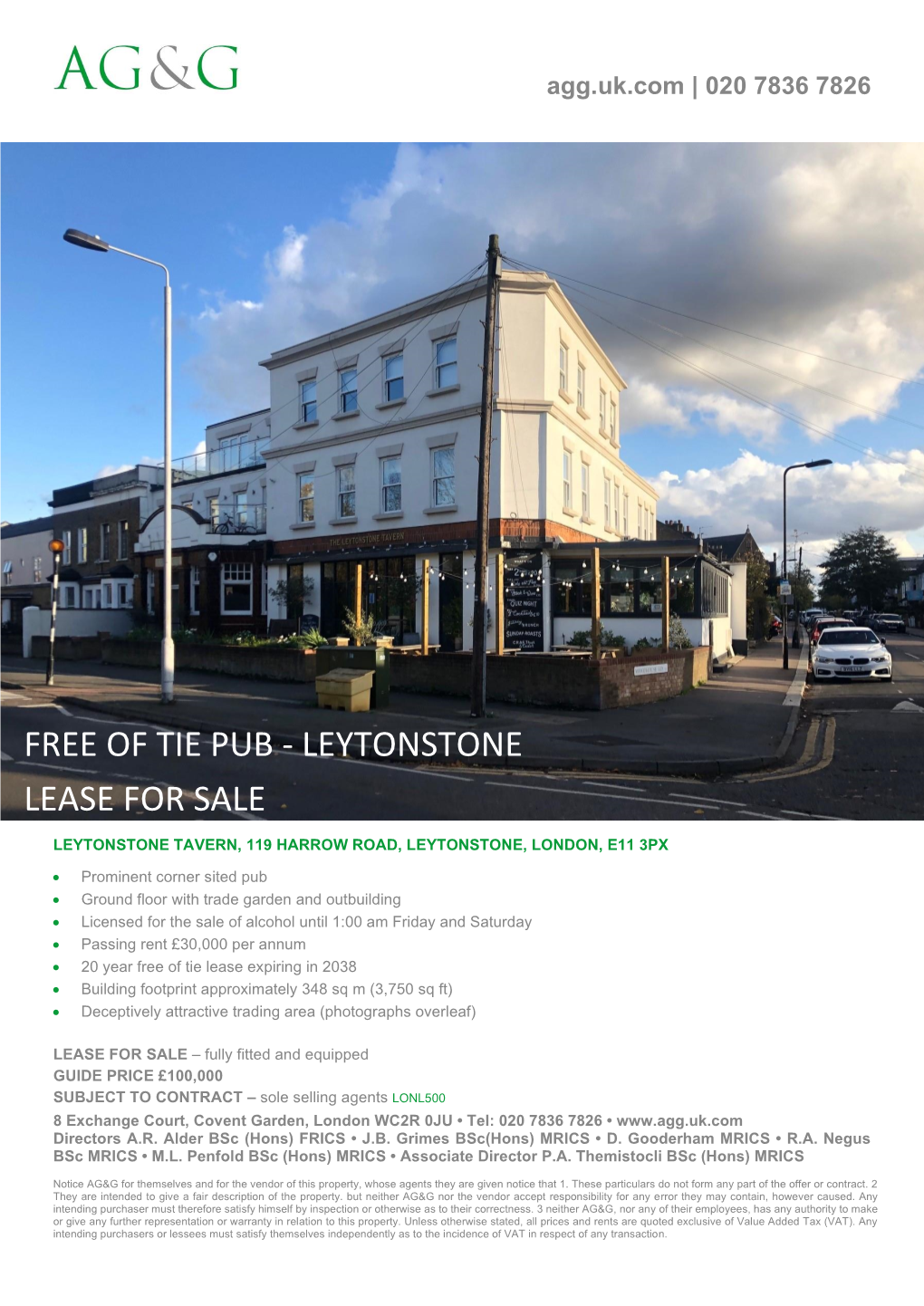 Leytonstone Lease for Sale