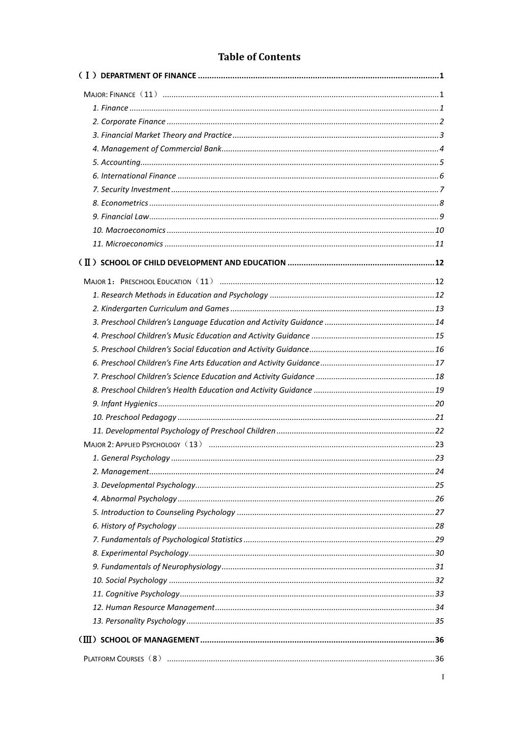 Table of Contents