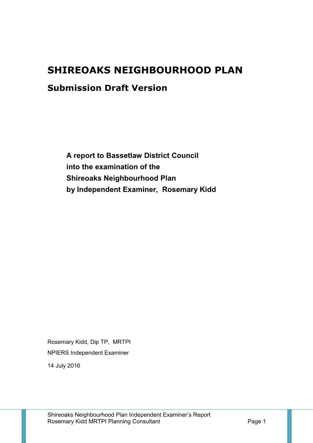 Shireoaks Neighbourhood Plan