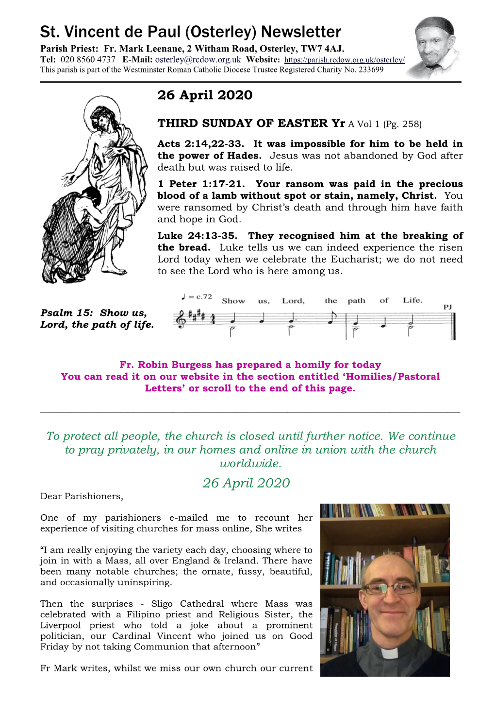 St. Vincent De Paul (Osterley) Newsletter Parish Priest: Fr