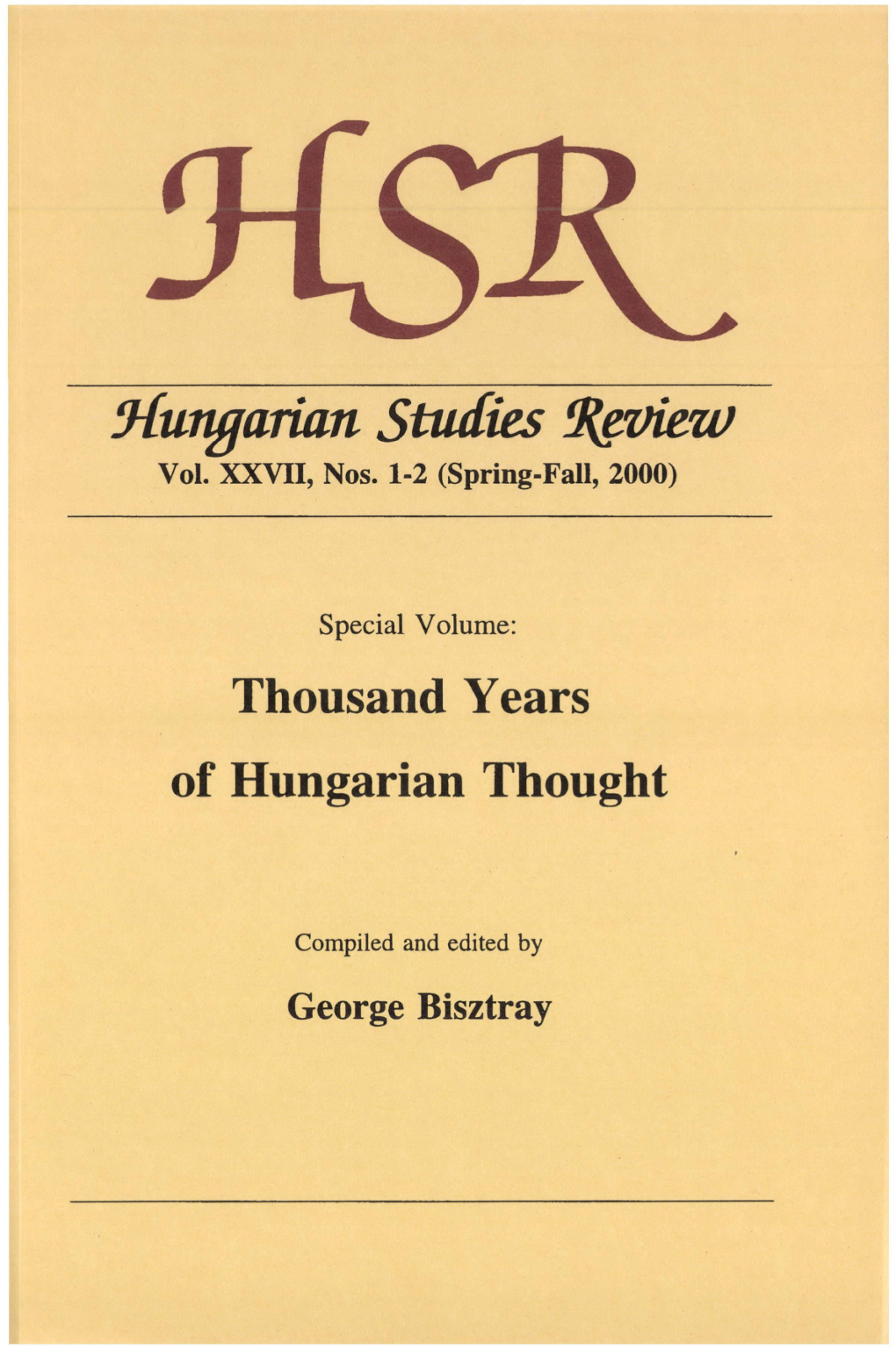 Hungarian Studies Review