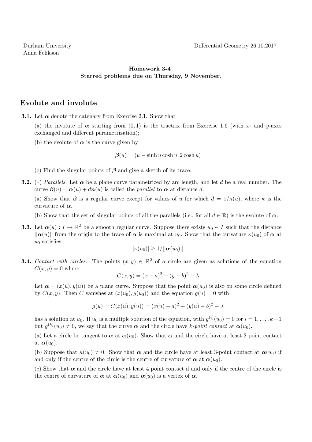 Evolute and Involute