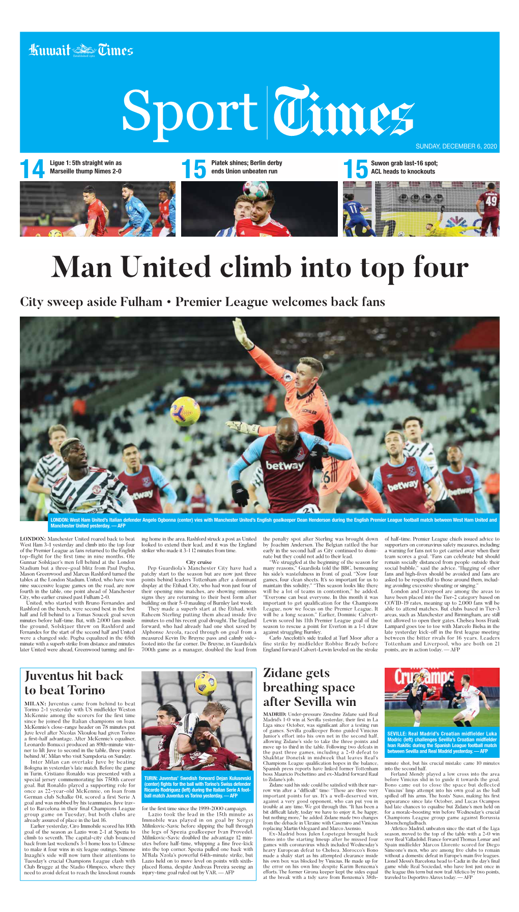 Man United Climb Into Top Four City Sweep Aside Fulham • Premier League Welcomes Back Fans