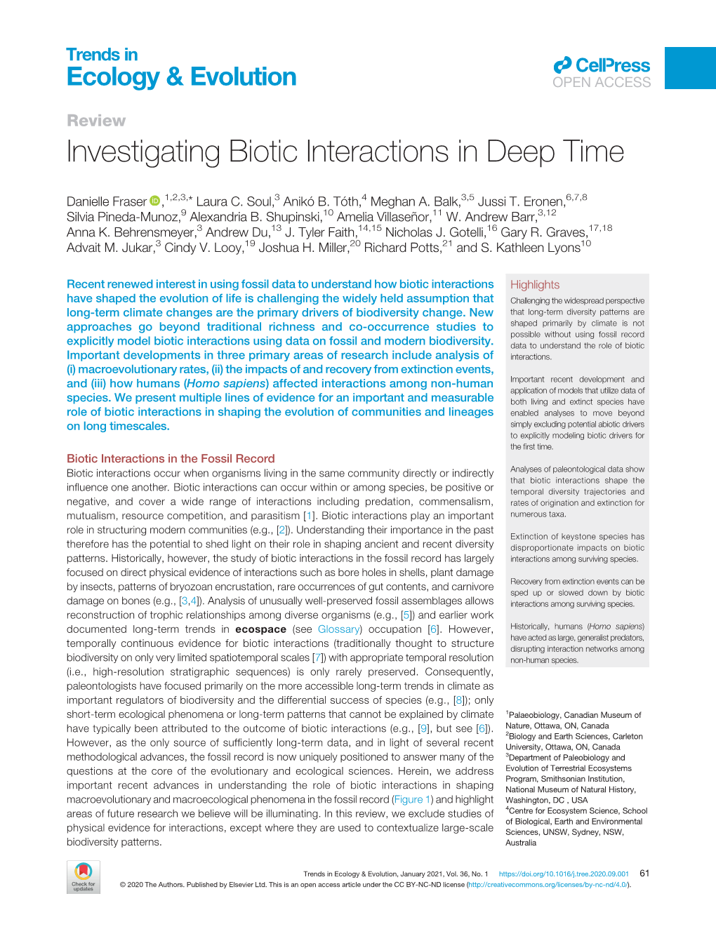 Investigating Biotic Interactions in Deep Time