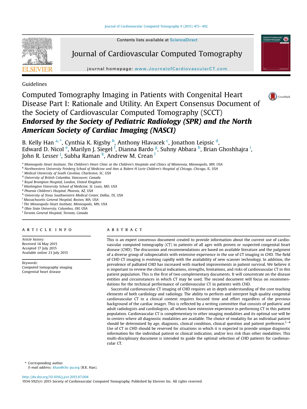 Journal of Cardiovascular Computed Tomography 9 (2015) 475E492
