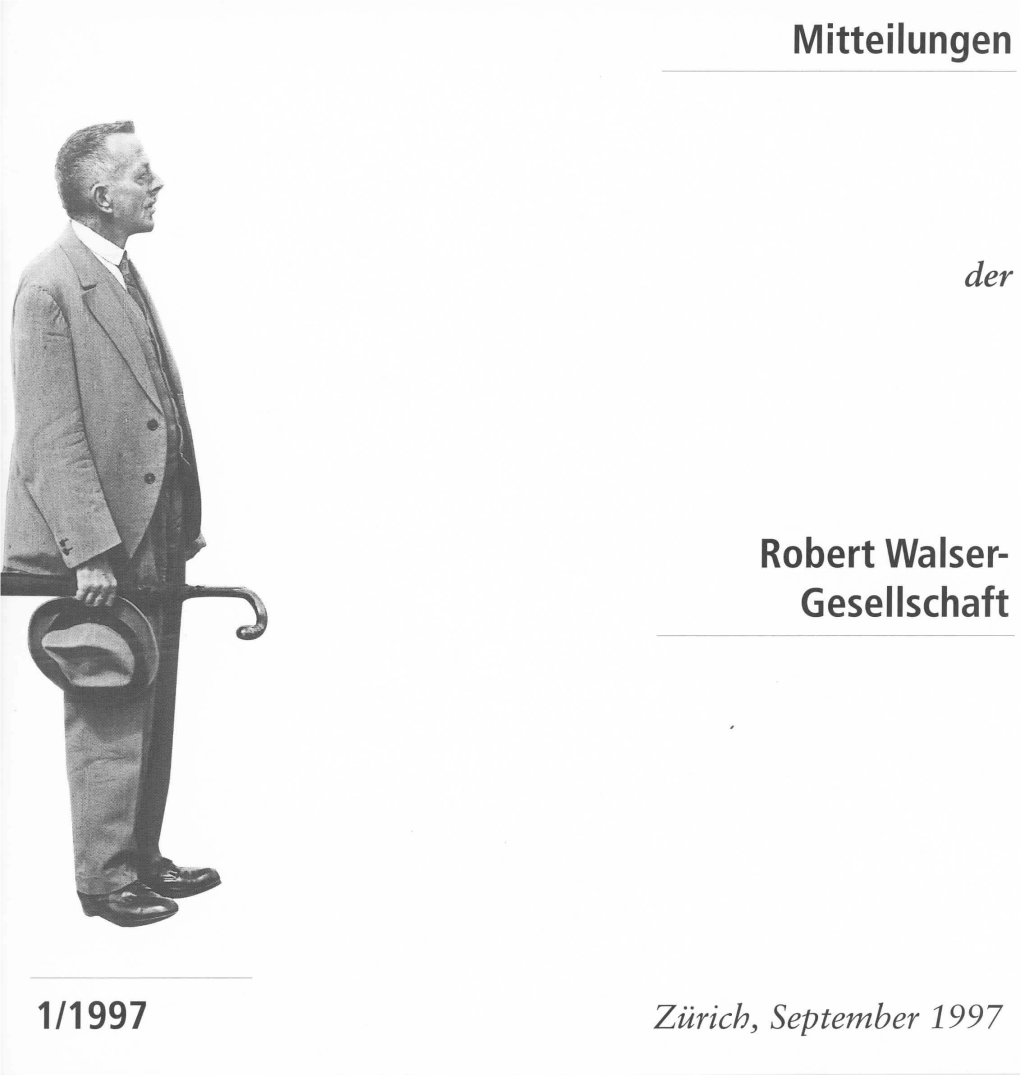 Mitteilungen Robert Walser- Gesellschaft