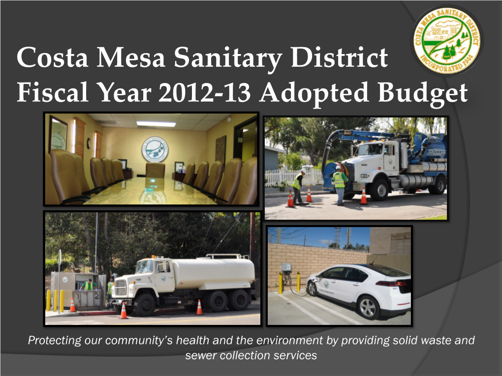 Fiscal Year 2012-13 Adopted Budget