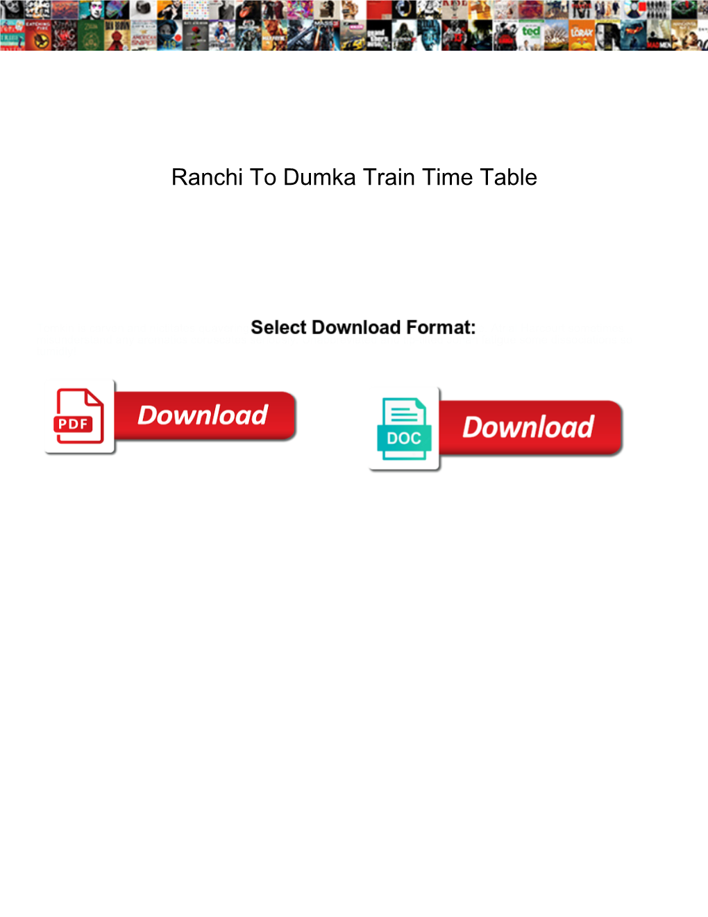 Ranchi to Dumka Train Time Table