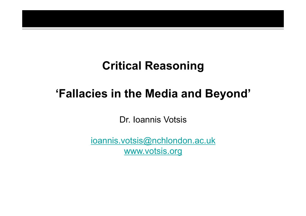 Critical Reasoning