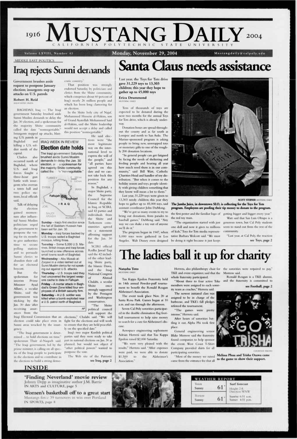 Mustang Daily, November 29, 2004