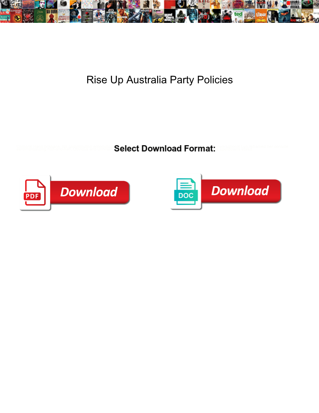 Rise up Australia Party Policies
